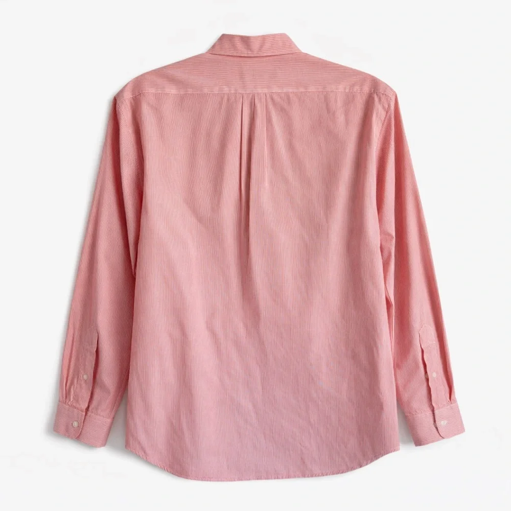 Ralph Lauren Pinstripe Button Down Shirt Orange White Classic Fit Preppy Work XL - Picture 4 of 5